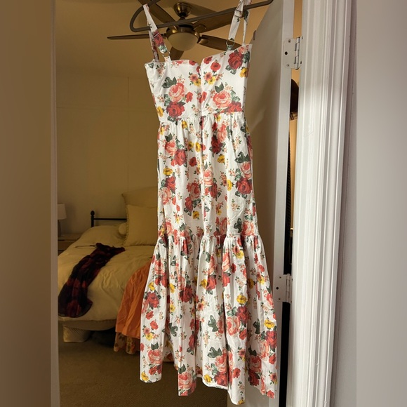 House of CB ELIA ITALIAN ROSE PRINT COTTON MIDI SUNDRESS NWOT XS plus cup! - Picture 10 of 12